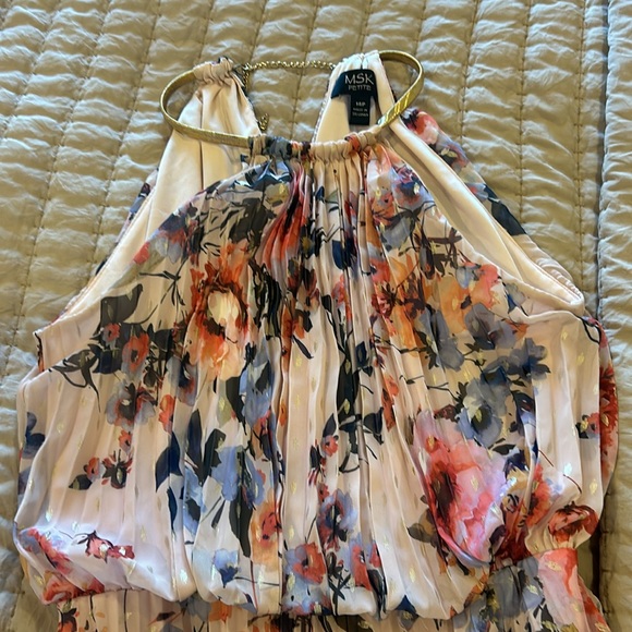 MSK Pink Floral Pleated Maxi Dress - Picture 4 of 7